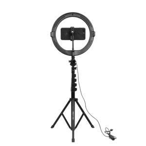Anillo de luz de 18 pulgadas con trípode de piso y soporte de escritorio Luz circular LED con soporte para teléfono - Product Image 6