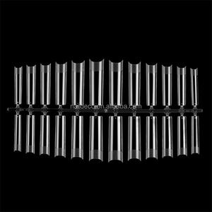 Pointes d'<span class=keywords><strong>ongles</strong></span> professionnelles en gel acrylique transparent, XXL <span class=keywords><strong>extra</strong></span> longues, mates, à demi-couverture, sans courbe en C, droites, effilées, carrées, style French - Product Image 4