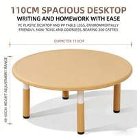 Meubles en plastique pour enfants, bureau et chaise d'étude colorés pour enfants d'âge préscolaire, maternelle, table pour enfants, table ronde réglable pour crèche
