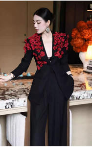 Completo completo da ufficio moda donna giacca a gamba larga disponibile in taglie <span class=keywords><strong>S</strong></span> - Product Image 5