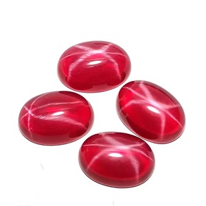 Đá Quý Hình Bầu Dục Ánh Sáng Sao Của <span class=keywords><strong>Ruby</strong></span> Trần Đá Siêu Sao Nhân Tạo Màu Đá Quý Bán Buôn Tổng Hợp Màu Đỏ Hồng Nhiệt Vòng Cắt - Product Image 2