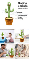 Nouveau Design Enfants Électrique Électrique Cactus Danseur de Juguet al por maire, Musique En Peluche Poupée Jouet Cactus Jouet Chantant