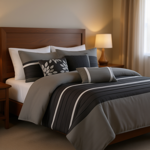 7 Piece <b>Comforter</b> <b>Set</b> Floral Printed Woven Cotton Plain Home Bedding Queen King Super King - Product Image 2