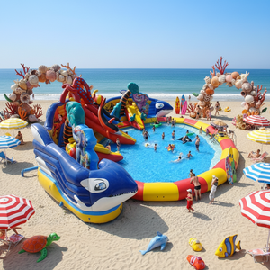 QIQU Parque Acuático Inflable con Tobogán de Obstáculos Personalizado para Carnaval de Verano, Auditado por Fábrica - Product Image 1