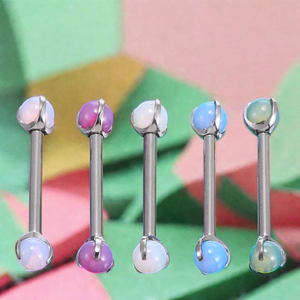 Fuxuan ASTM F136 bilanciere interno dritto in titanio con punte palline colorate bilanciere capezzolo carino Piercing al capezzolo - Product Image 4