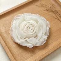 Appliques de roses en organza à bords brûlés, patchs de fleurs en tissu froissé pour pinces à cheveux, broches et accessoires vestimentaires DIY