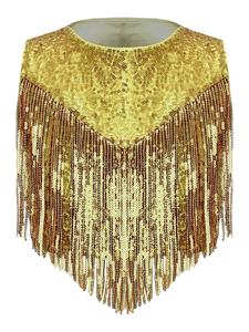 Conjunto de 2 piezas de disfraz de discoteca de los años 70 para niñas de 6 a 16 años, top metálico brillante con pantalones para eventos temáticos, actuaciones en escenario y baile. - Product Image 4