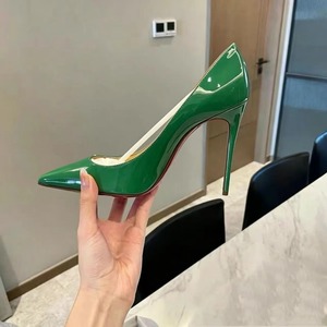 <b>Red</b> Bottom Genuine Leather Pointed Toe Stiletto <b>Heels</b> with Rubber Outsole Breathable Arch Support Insole Designer Women Shoes - Product Image 6