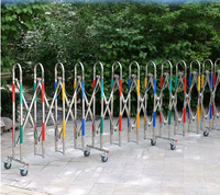 Roues de clôture rétractables portables en acier inoxydable de type ciseaux, protection IP66 pour zone de stockage de céréales en cuisine industrielle