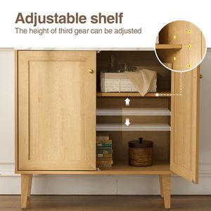 Set di 2 <span class=keywords><strong>Credenze</strong></span> Moderne Ecologiche con Ripiani Regolabili, Tavolo in Legno, Console per Soggiorno e Bar - Product Image 3