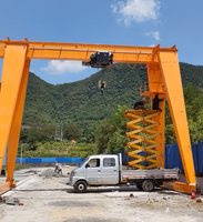 Grúa pórtico eléctrica monoviga de 5 a 10 toneladas, montada sobre rieles/con ruedas de caucho, de gran venta, con aprobación CE ISO
