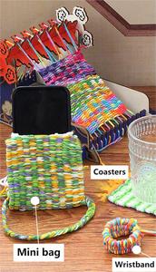 Máquina de tejer antigua tradicional al por mayor, juego hecho a mano, juguetes del patrimonio cultural inmaterial DIY, arte educativo artesanal para niños - Product Image 5