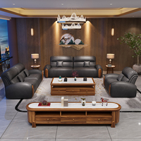 Neues chinesisches Uginwood-Leders ofa High-End-Wohnzimmer Moderne einfache Villa Luxus First Layer Rindsleder-Sofa-Kombination