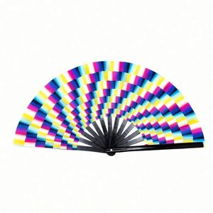<b>Large</b> Folding Bamboo Handheld Chinese Kung Fu Tai Chi Decoration <b>Fan</b> Custom 33cm Painted Eco-Friendly Handmade - Product Image 1
