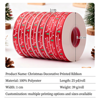 Ruban de satin de Noël, ruban pour emballer les cadeaux de Noël, décoration de Noël pour l'emballage