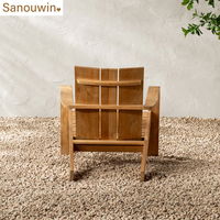 Chaise longue moderne en teck massif - Résistante aux UV et durable, mobilier d'extérieur pour villa et cour