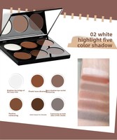 Poudre de contouring 3D éclaircissante six couleurs, non-épipant, Modèle 3050, Palette de fards pour le nez et les côtés du visage
