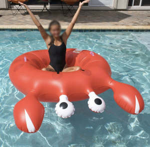 Jolie bouée gonflable en PVC en forme de crabe rouge 120 cm - Product Image 3