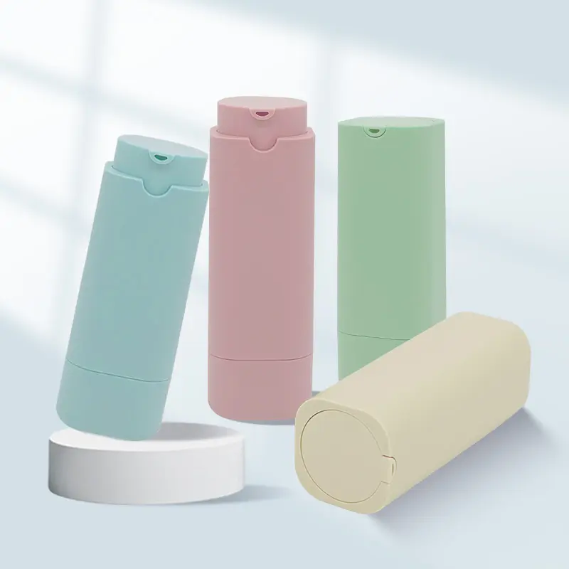 30ml 50ml Colorful Square Plastic Pump Bottle Face Cream Gel Airless Bottle Recyclable Lotion Pump bottle