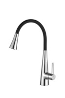 Robinet mélangeur d'évier de cuisine en acier inoxydable brossé couleur bronze avec douchette extractible en silicone flexible