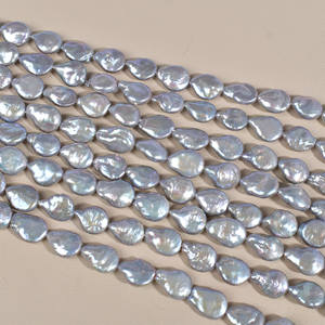 Perles en forme baroque blanches, perles d'eau douce naturelles, gouttelettes, matériaux de fabrication de bijoux faits à la main, accessoires, perles grises en vrac - Product Image 2