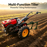 Tracteur à chenilles multifonctionnel 12HP 2WD automatique avec charrue et remorque pour la récolte agricole