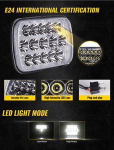 Faro LED rectangular de 7x6 pulgadas para Jeep Wrangler YJ XJ/GMC Chevrolet Express S10/Ford <span class=keywords><strong>Cherokee</strong></span> E250/Toyota Tacoma/Mazda Truck - Product Image 2