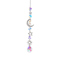 Sun Suncatchers Silver Star Pendentif AB Décor en cristal de verre coloré avec un design unique d'étoile Art déco pour les espaces de mariage en plein air