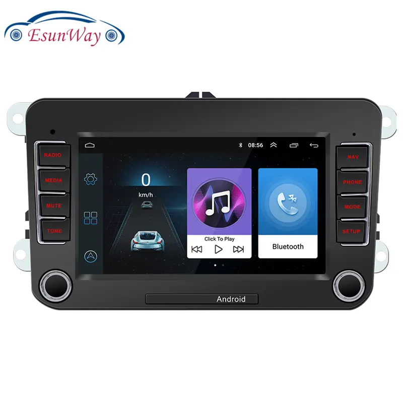 Autoradio 7 ", android 9070, Navigation GPS, BT, Wifi, lecteur multimédia, enregistreur, 2 Din, pour voiture VW/Volkswagen