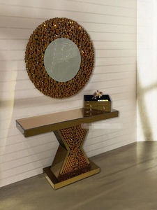 Mesa de consola de cristal de lujo, mueble moderno de diamante con espejo - Product Image 6