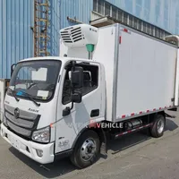 ठंडा वैन ट्रक कार्गो वाहनों रेफ्रिजरेटर फ्रीजर कार 5 टन प्रशीतित ट्रक बिक्री के लिए जमे हुए भोजन परिवहन वाहन