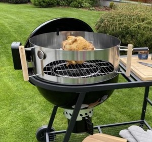 Barbecue au charbon de bois pour jardin extérieur 22.5 pouces multifonction <span class=keywords><strong>3</strong></span> <span class=keywords><strong>en</strong></span> <span class=keywords><strong>1</strong></span> Barbecue, pizza, cuisson et brochette rotative électrique - Product Image 4