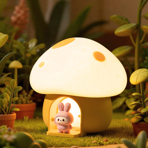 Veilleuse Champignon pour Enfants, <span class=keywords><strong>Lampe</strong></span> Champignon Mignonne avec Veilleuses Tactiles en Silicone Rechargeables pour Bébé, Cadeaux pour la Chambre d'Enfant - Product Image 1