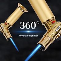 Briquet gonflable Hongjing à double flamme, coupe-vent, grande puissance, pistolet de soudage, pour barbecue extérieur et cigares