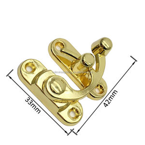 ボックス家具フックシャックルロックホーンブロンズブラスシルバーハスプゴールドラッチ42x33mmシガーボックスクラスプギフトボックスクラスプロック - Product Image 6