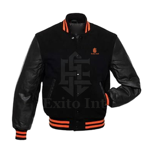 Chaqueta Letterman de gran tamaño para hombre de alta calidad con cuello levantado Material duradero MOQ bajo para la venta - Product Image 1