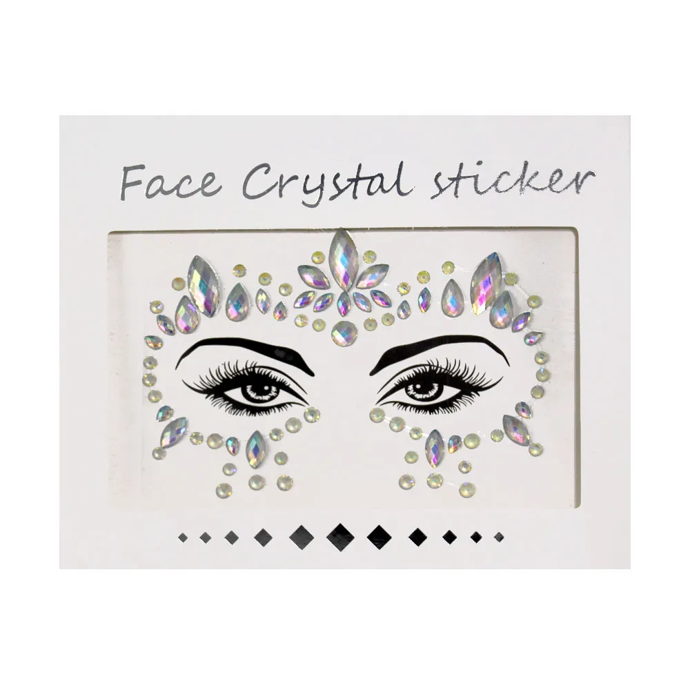 New Product Luminous Face Jewelry Sticker Self Adhesive Body Gem Sticker Tattoo Face Crystal Sticker For Halloween Costume Party
