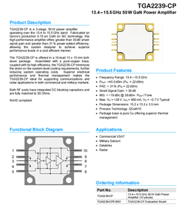 Amplificatori RF e Wireless TGA2239 13.4-15.5 <span class=keywords><strong>GHz</strong></span> 50W GAN PA Amplificatore RF IC 13.4GHz ~ 15.5GHz TGA2239-CP - Product Image 2