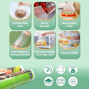 Food Storage <b>Bags</b> 12.5 X 16.5 In Clear Heavy Duty Produce <b>Bags</b> For Kitchen Packing Storage - Product Image 5