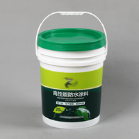 Seaux en plastique personnalisés de 2L à 25L avec couvercles et poignées, bidons de 5 gallons pour peinture, modèle 20LC, blanc Chine