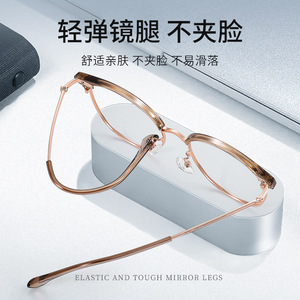 Montures de lunettes demi-cerclées Danyang 8049 pour hommes, verres PC de taille moyenne, couleur or, design rétro - Product Image 3