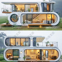 Maison Mobile Moderne Hôtel de Luxe Espace Salle Capsule Extérieur Petite Maison pour Camping Eps Maison Acier Villa Atelier Centre Commercial