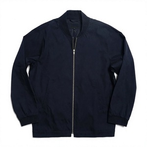 Chaqueta Bomber Azul Marino para Hombre, Cierre de Cremallera, Estilo Casual, Corte Regular, Material de Poliéster, Ropa de Invierno - Product Image 1