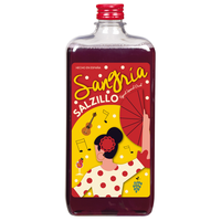 Vino de Arroz con Fruta Español Tradicional SALZILLO 100% Natural, Orgánico y Premium, 8% ABV, Rojo, 1000ml, Botella PET con Tapa de Rosca, Sabor Dulce