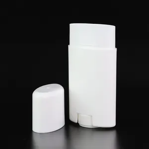 Lege Deodorant Container Stok Ovale Vorm 15Ml 30Ml 50Ml 75Ml Platte Ovale Vorm Wit Plastic Deodorant buizen