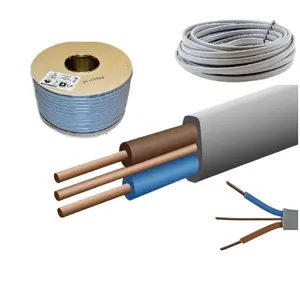 Pure Copper 2.5MM Electric Wire Cable With Flat PVC Insulation 6242Y House Wiring Twin +Earth