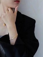 Bracelet personnalisé en or massif 18k, chaîne serpent plate, pour femmes et hommes, nouveau