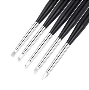 Lot de 5 pinceaux à double tête en acrylique avec strass pour nail art, outils de pointillage, de dessin, de traçage et de sculpture pour gel - Product Image 6