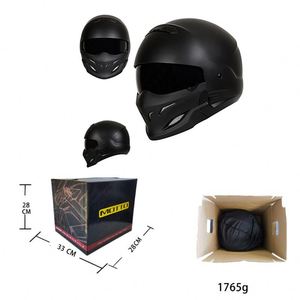 Casque de moto intégral rétro vintage portable pour homme, style samouraï, scorpion noir, guerrier indien, moto électrique, homologué ECE/<span class=keywords><strong>DOT</strong></span> - Product Image 5