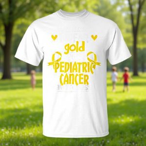 T-shirt Pediatric Cancer con nastro dorato per la consapevolezza sulle malattie oncologiche pediatriche - Product Image 3